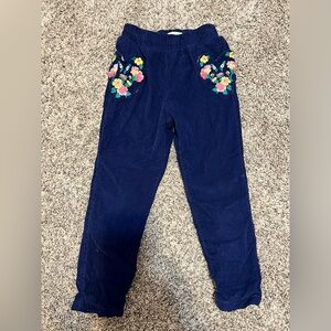 Pull-On Cord Trousers with floral embroidery